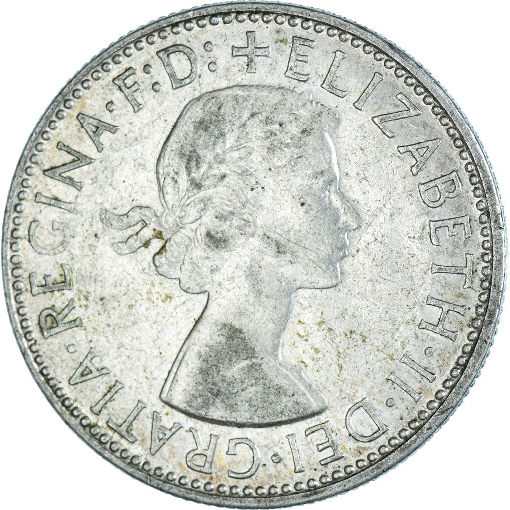 United Kingdom 2 Shillings - Elizabeth II 1st portrait | no 'BRITT:OMN' | Coin KM906 1954 - 1970