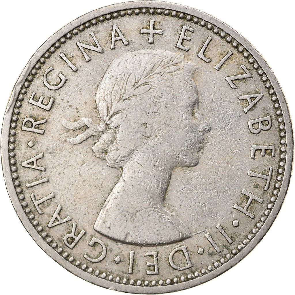 United Kingdom 2 Shillings - Elizabeth II 1st portrait | no 'BRITT:OMN' | Coin KM906 1954 - 1970