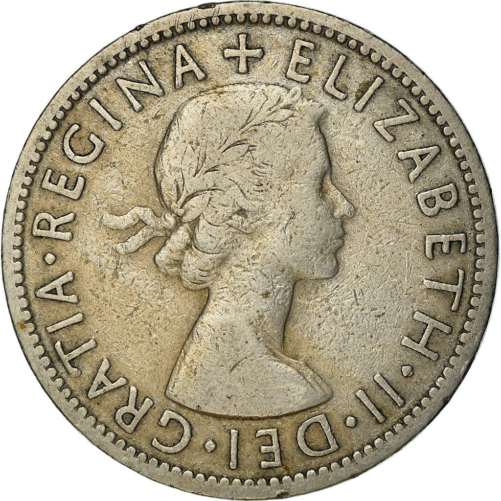 United Kingdom 2 Shillings - Elizabeth II 1st portrait | no 'BRITT:OMN' | Coin KM906 1954 - 1970