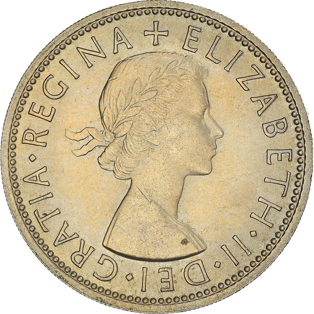 United Kingdom 2 Shillings - Elizabeth II 1st portrait | no 'BRITT:OMN' | Coin KM906 1954 - 1970