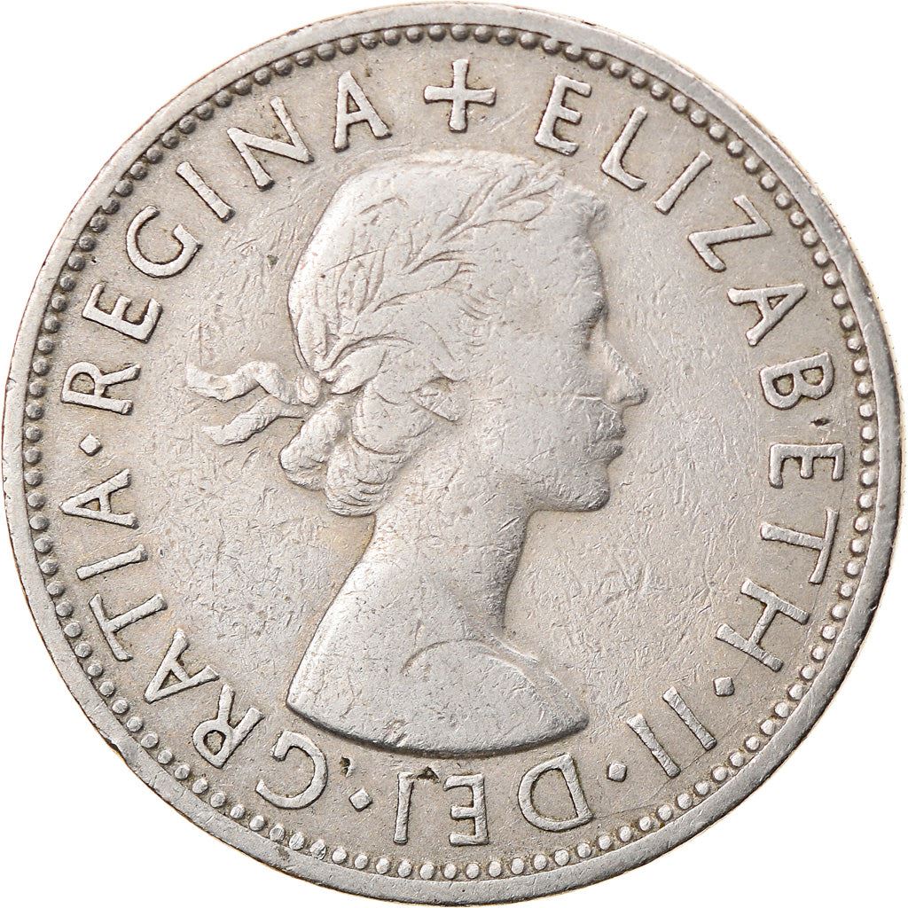 United Kingdom 2 Shillings - Elizabeth II 1st portrait | no 'BRITT:OMN' | Coin KM906 1954 - 1970