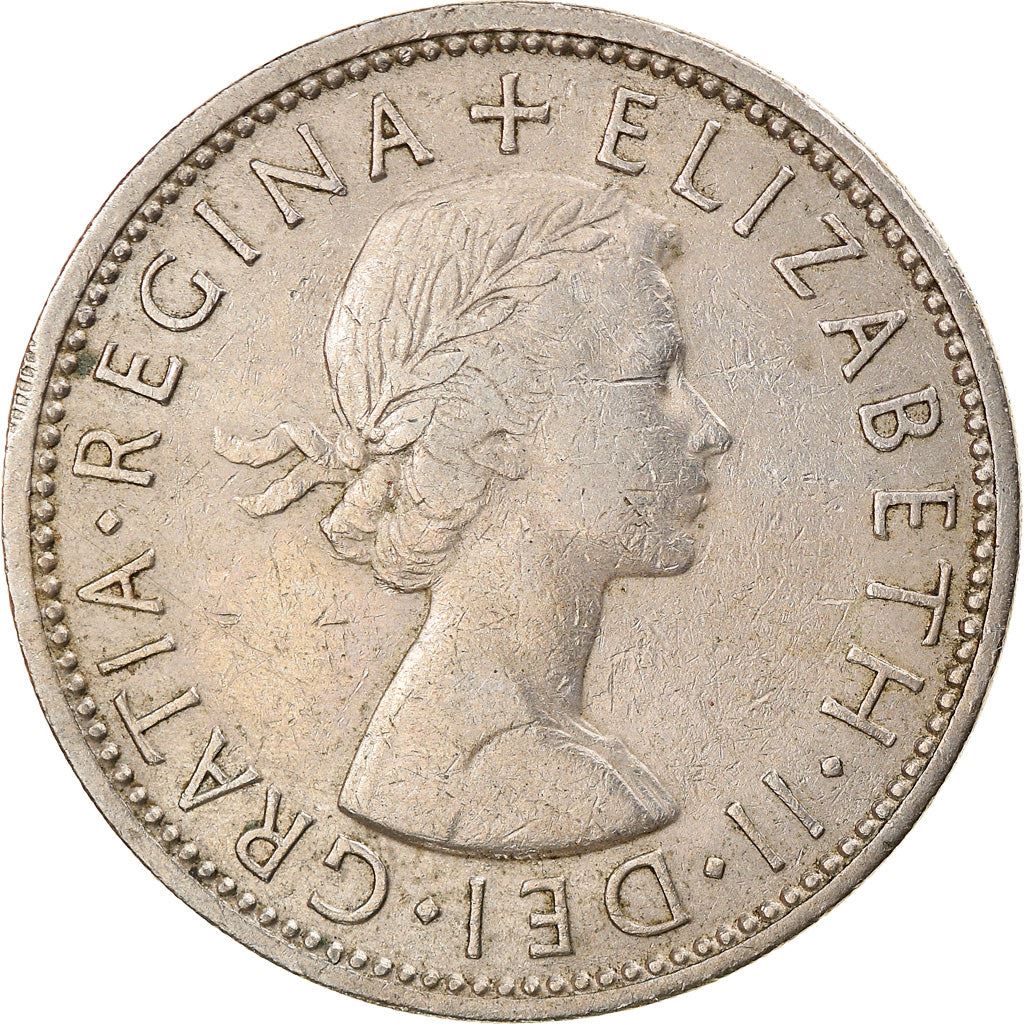 United Kingdom 2 Shillings - Elizabeth II 1st portrait | no 'BRITT:OMN' | Coin KM906 1954 - 1970