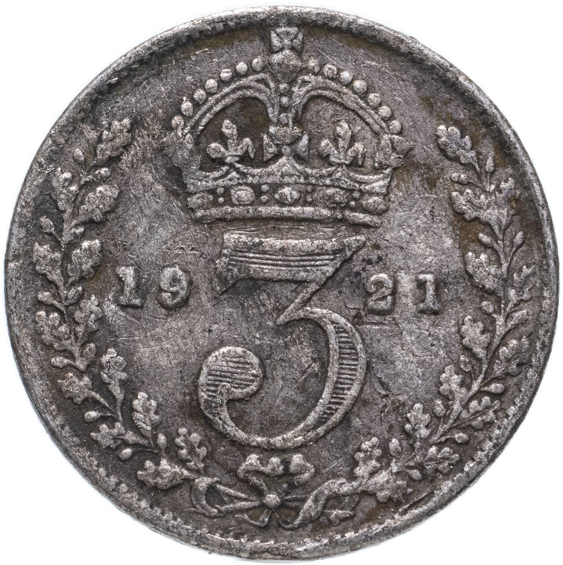 United Kingdom 3 Pence Coin | George V 2nd issue | 1920 - 1927