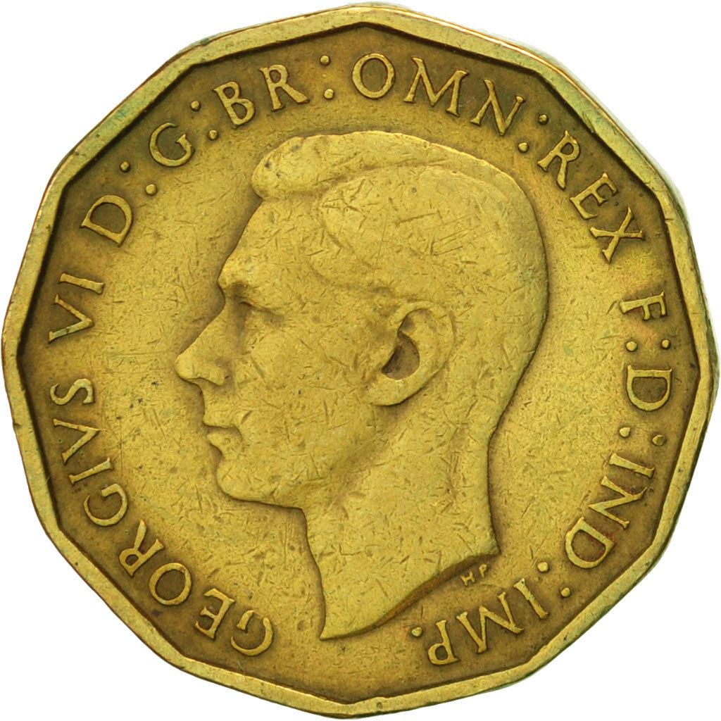 United Kingdom 3 Pence - George VI with 'IND:IMP' | Coin KM849 1937 - 1948