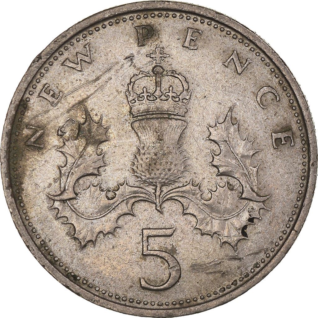 United Kingdom 5 New Pence - Elizabeth II 2nd portrait | Coin KM911 1968 - 1981