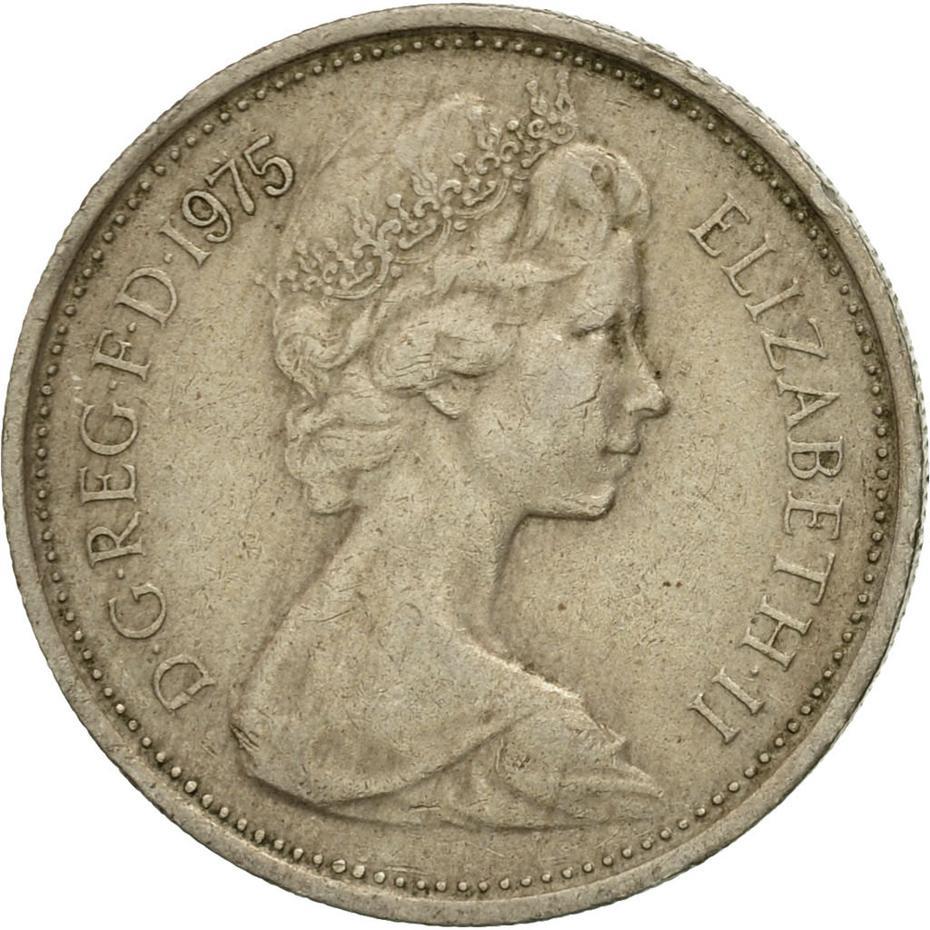 United Kingdom 5 New Pence - Elizabeth II 2nd portrait | Coin KM911 1968 - 1981