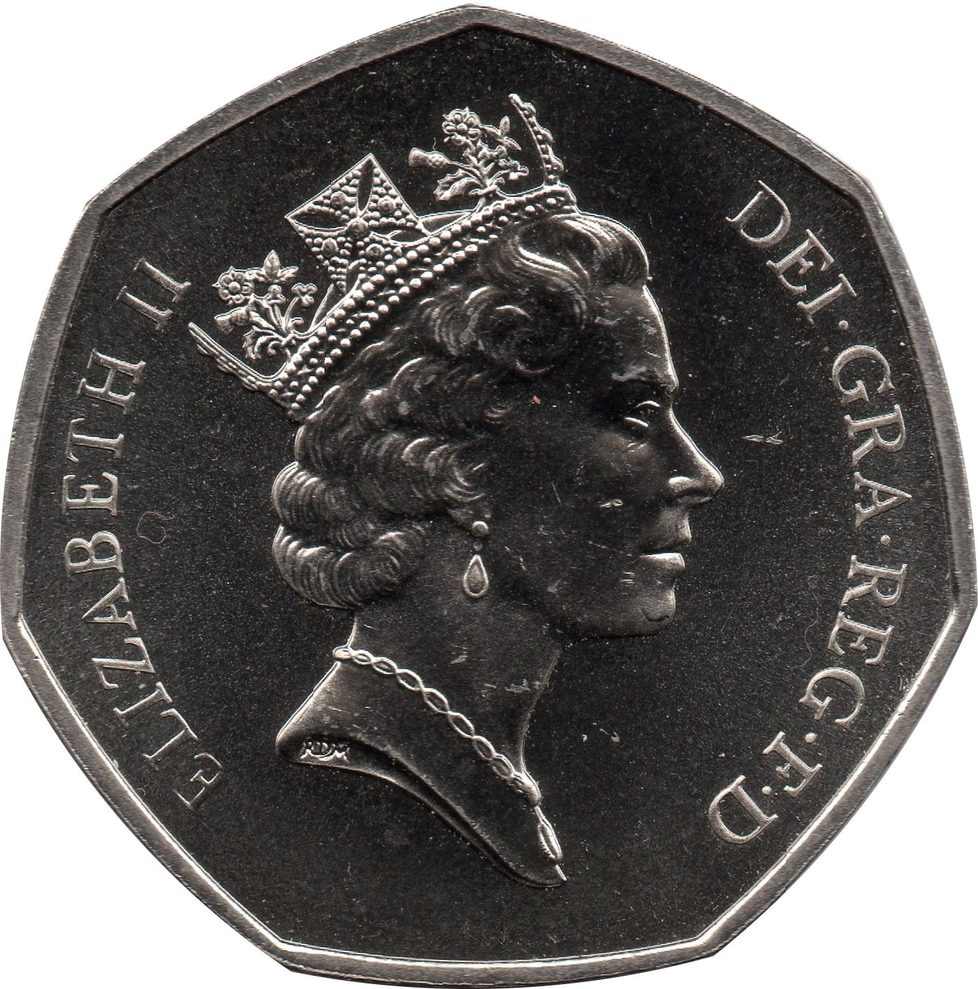 United Kingdom | 50 Pence Coin | Elizabeth II 3rd portrait | European Community | 1992