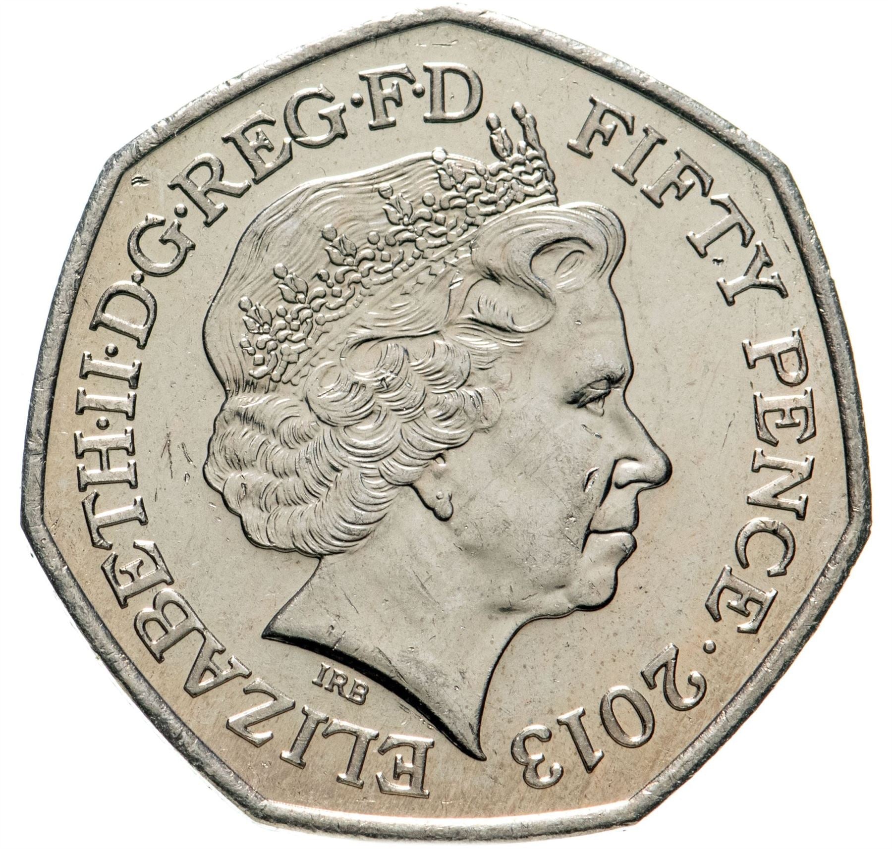 United Kingdom | 50 Pence Coin | Elizabeth II 4th portrait | Christopher Ironside | 2013