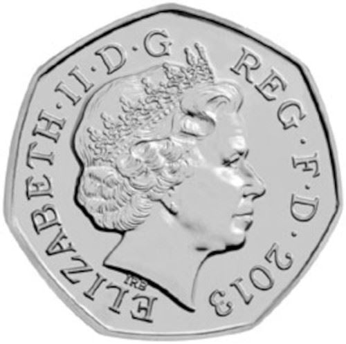 United Kingdom | 50 Pence Coin | Elizabeth II 4th portrait | Christopher Ironside | 2013