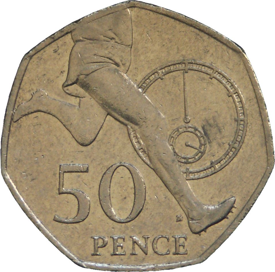 United Kingdom | 50 Pence Coin | Elizabeth II | 4th portrait | Four Minute Mile | 2004 - 2009