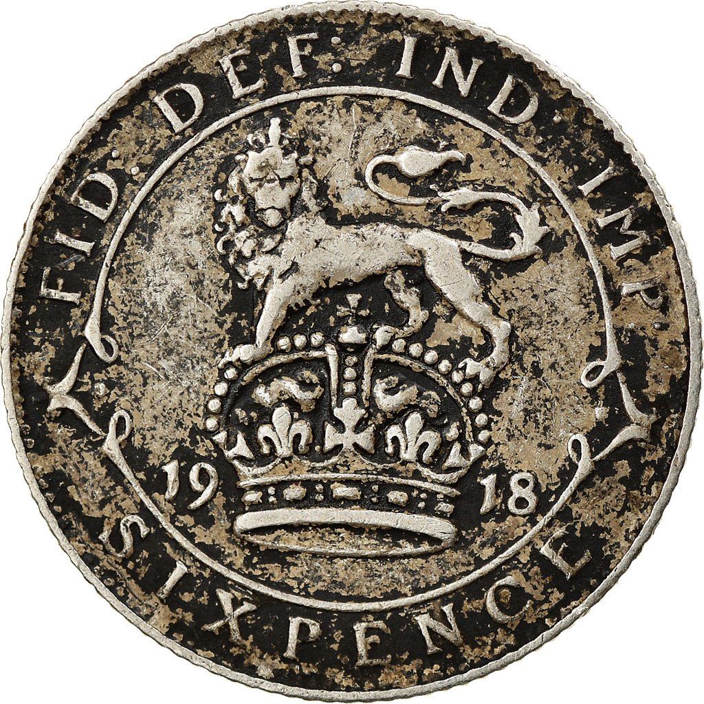 United Kingdom | 6 Pence Coin | KM815a| 1911 - 1920 | Silver 0.925