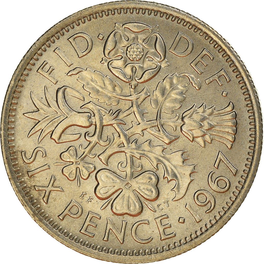 United Kingdom 6 Pence - Elizabeth II 1st portrait | no 'BRITT:OMN' | Coin KM903 1954 - 1970