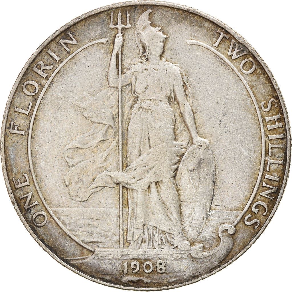 United Kingdom | British 1 Florin Coin | King Edward VII | Silver | Lady Britannia | KM801 | 1902 - 1910