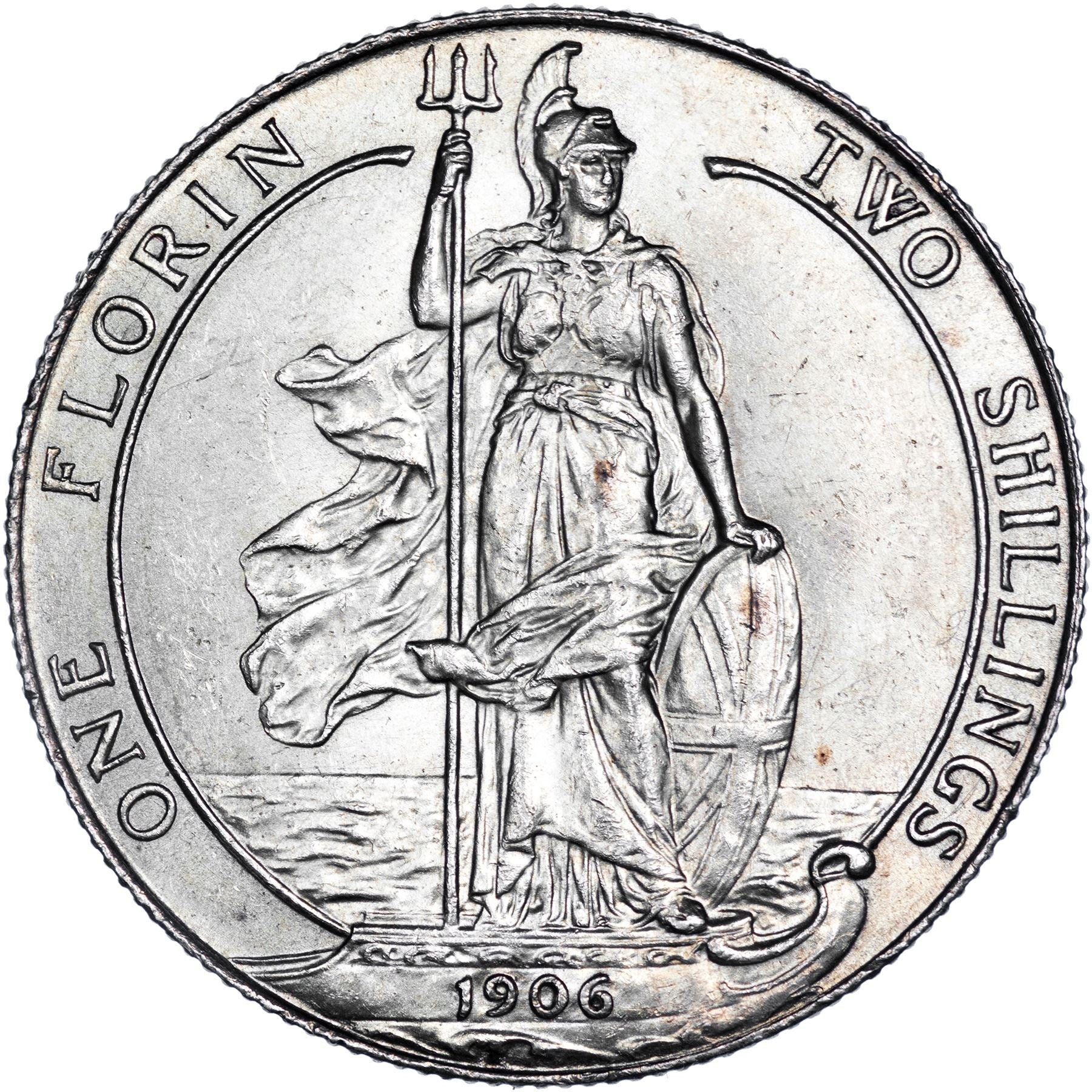 United Kingdom | British 1 Florin Coin | King Edward VII | Silver | Lady Britannia | KM801 | 1902 - 1910