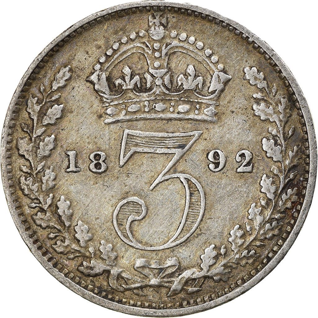 United Kingdom | British 3 Pence Coin | Queen Victoria | Silver | KM758 | 1887 - 1893