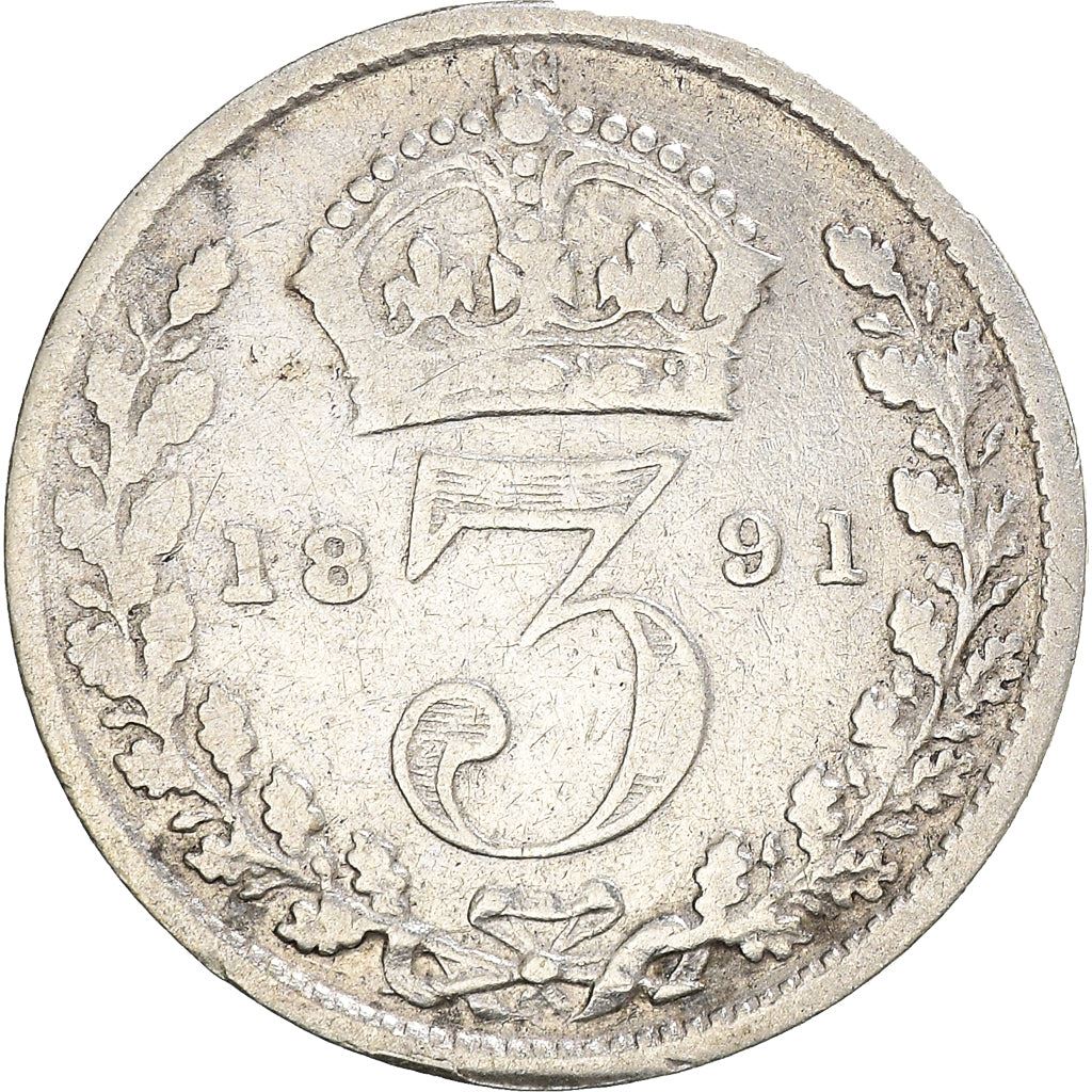 United Kingdom | British 3 Pence Coin | Queen Victoria | Silver | KM758 | 1887 - 1893