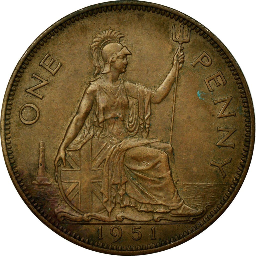 United Kingdom Coin 1 Penny | George VI without 'IND:IMP' | 1949 - 1952