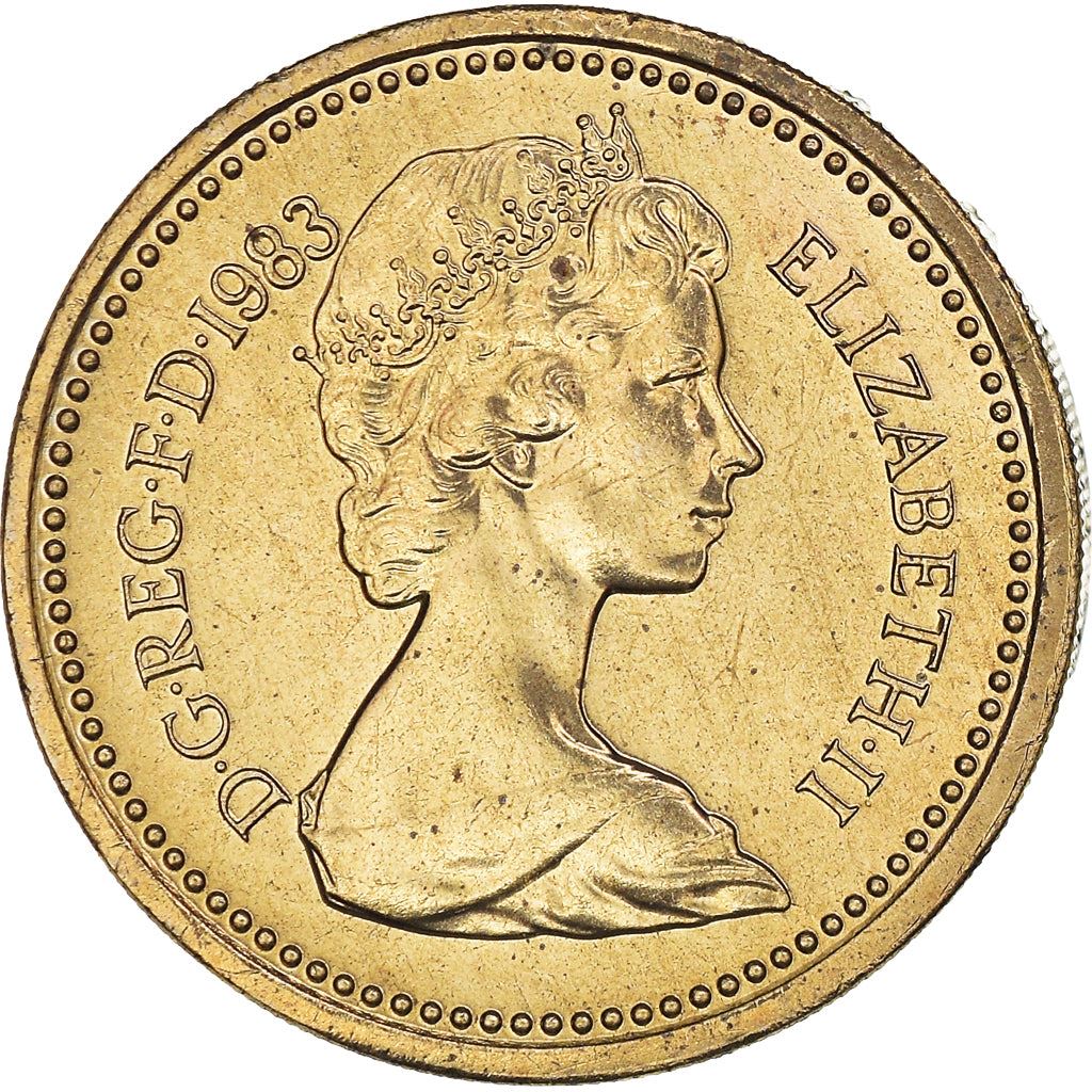 United Kingdom Coin 1 Pound | Elizabeth II 2nd portrait | Royal Arms | 1983