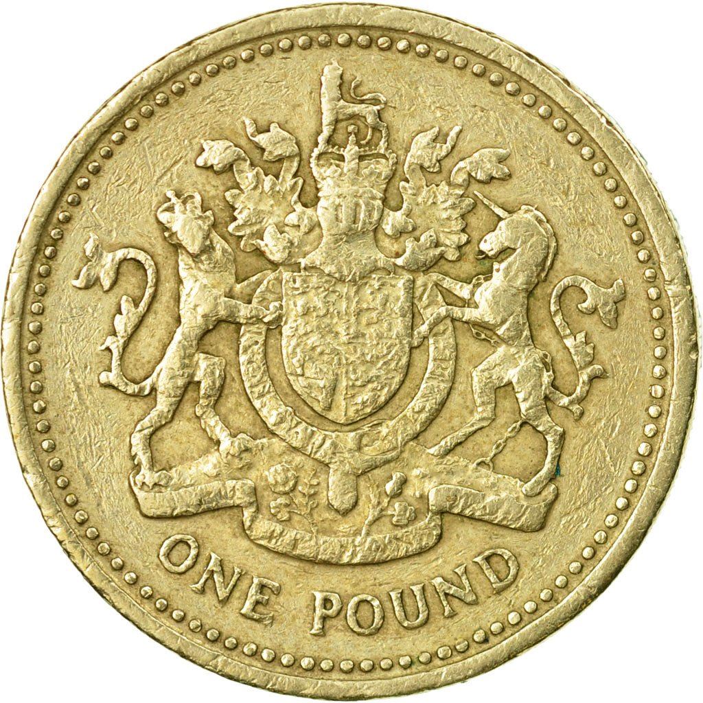 United Kingdom Coin 1 Pound | Elizabeth II 2nd portrait | Royal Arms | 1983