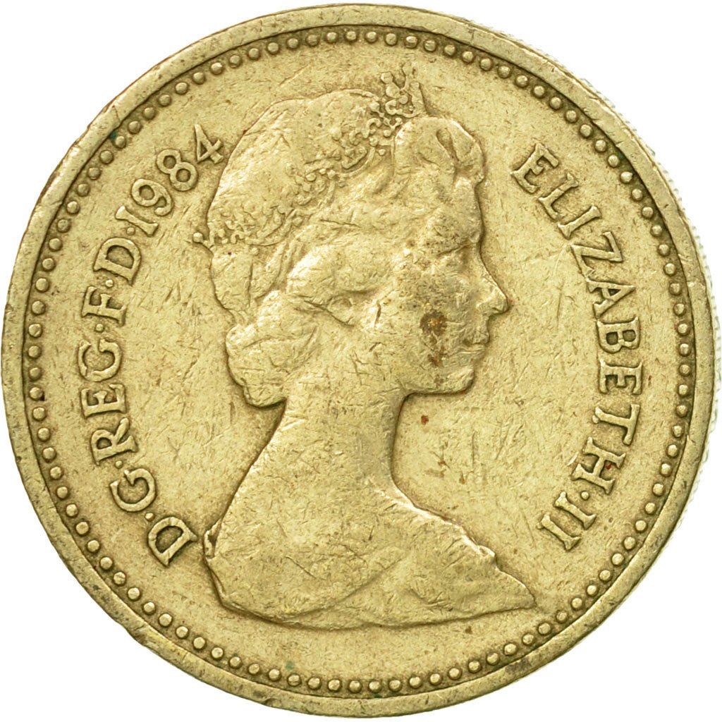 United Kingdom Coin 1 Pound | Elizabeth II 2nd portrait | Scottish Thistle | 1984