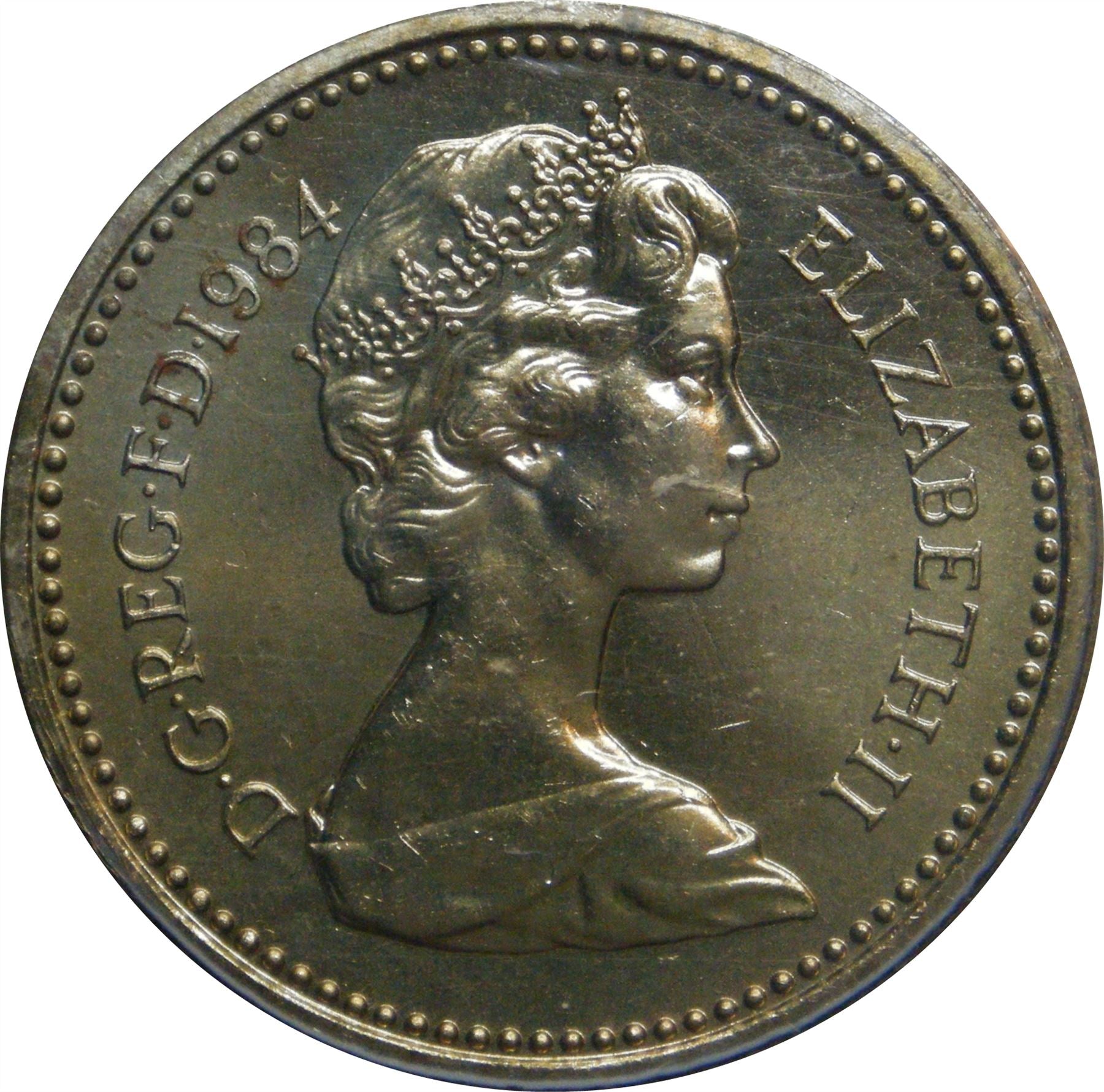 United Kingdom Coin 1 Pound | Elizabeth II 2nd portrait | Scottish Thistle | 1984