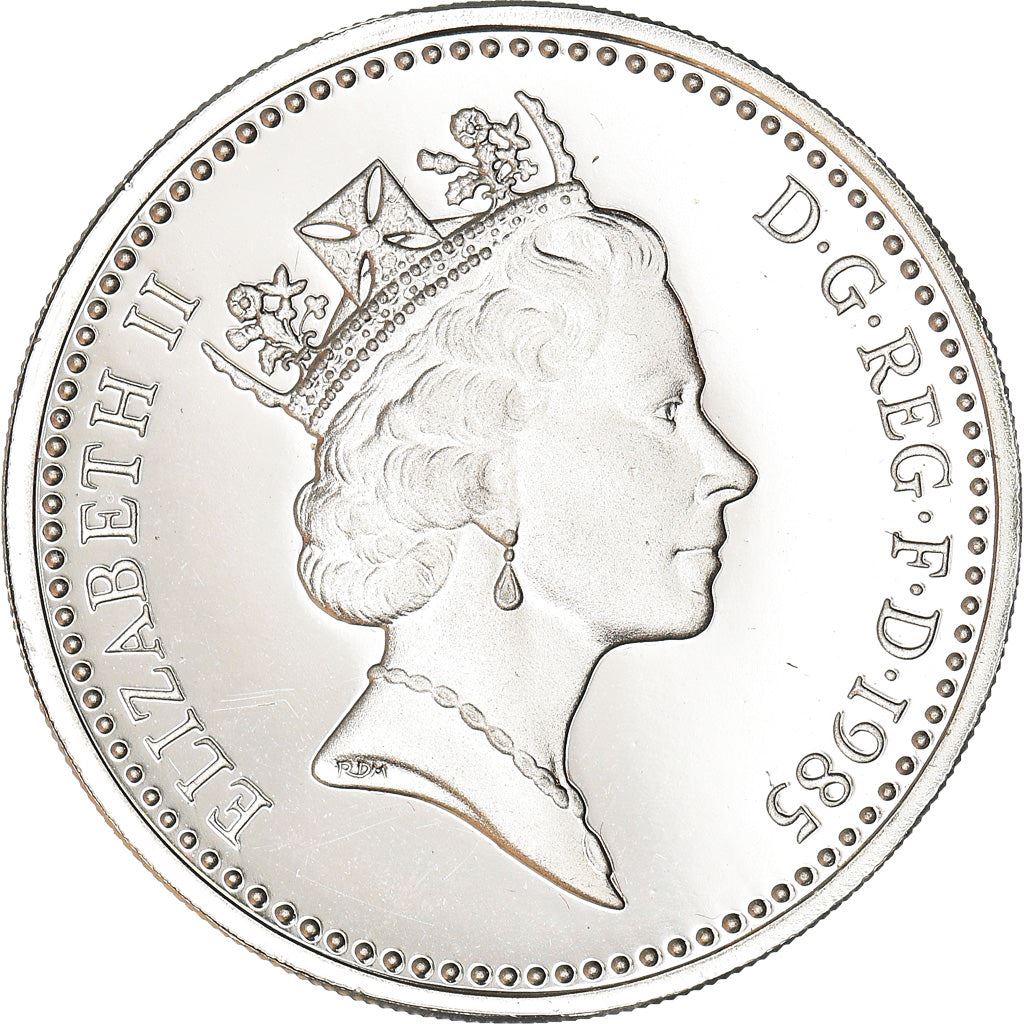 United Kingdom Coin 1 Pound | Elizabeth II 3rd portrait | Welsh Leek | 1985 - 1990