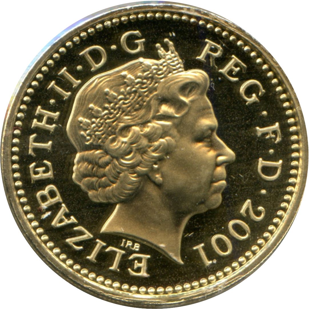 United Kingdom Coin 1 Pound | Elizabeth II 4th portrait | Celtic Cross | 2001