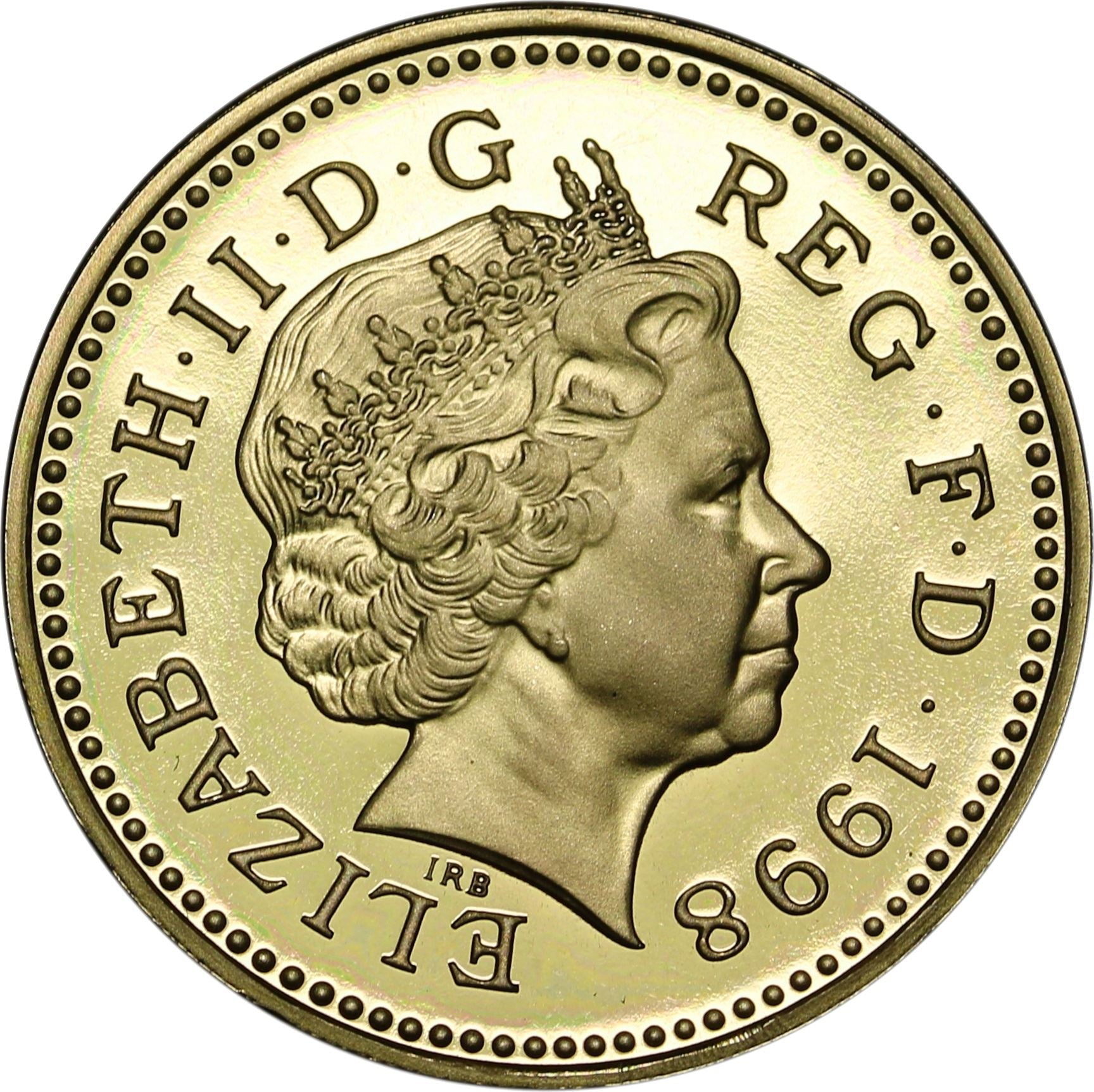 United Kingdom Coin 1 Pound | Elizabeth II 4th portrait | Royal Arms | 1998 - 2008