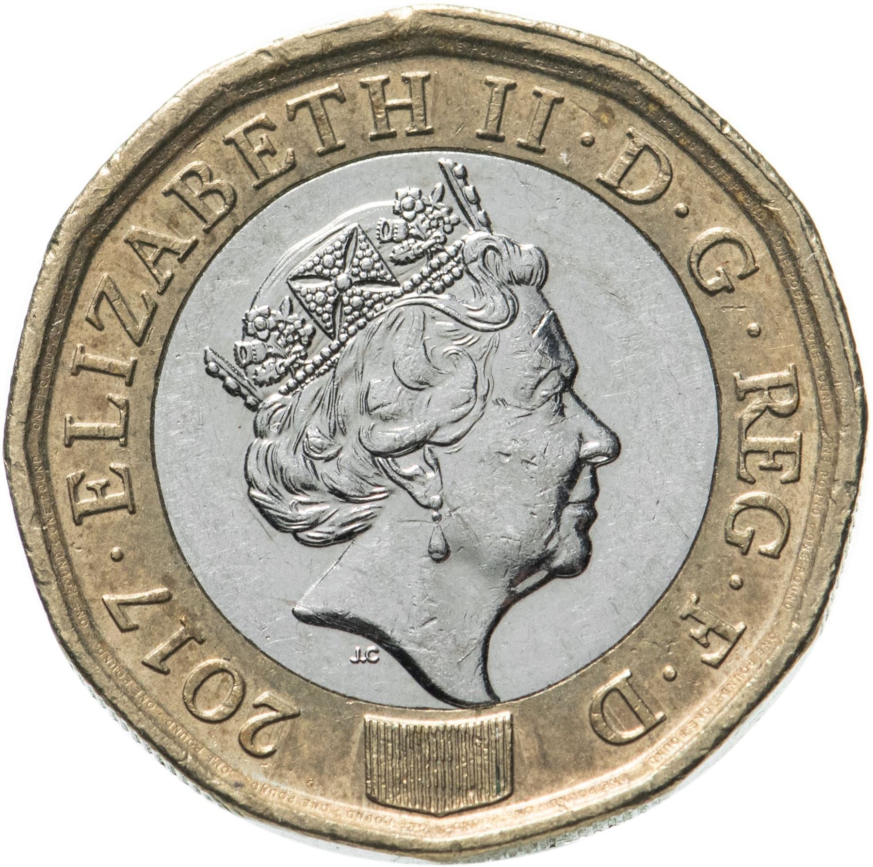 United Kingdom Coin 1 Pound | Elizabeth II 5th portrait | Nations of the Crown | 2016 - 2021