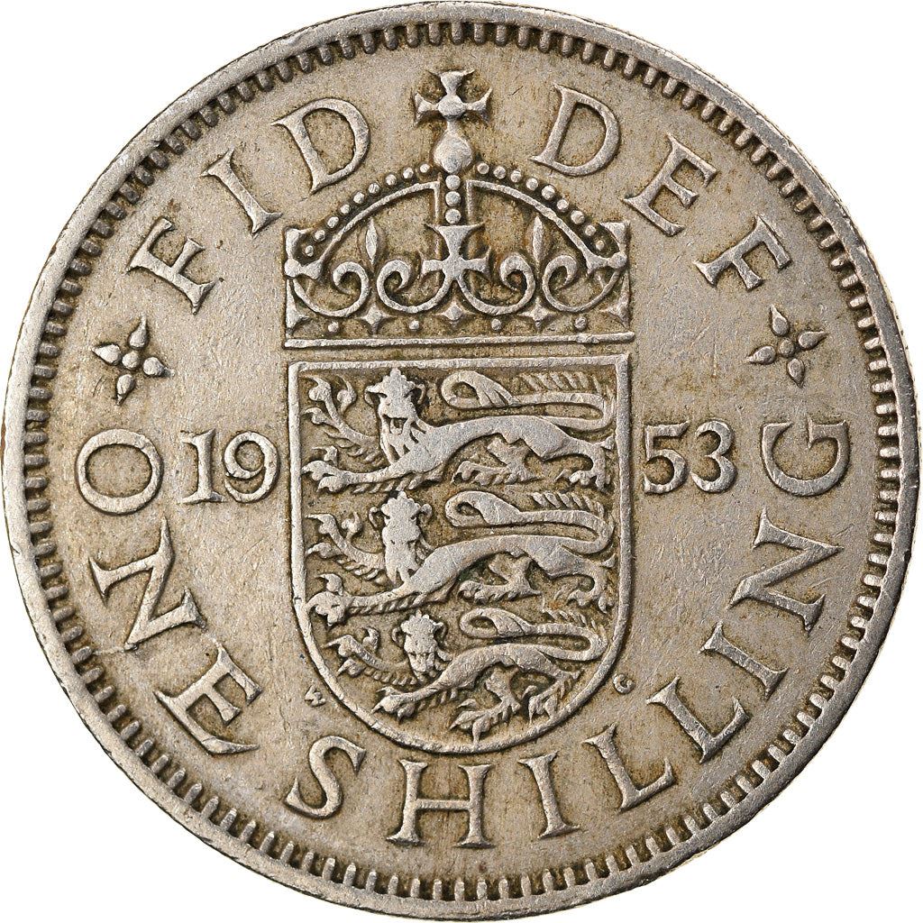 United Kingdom Coin 1 Shilling | Elizabeth II Scottish shield | with 'BRITT:OMN' | 1953