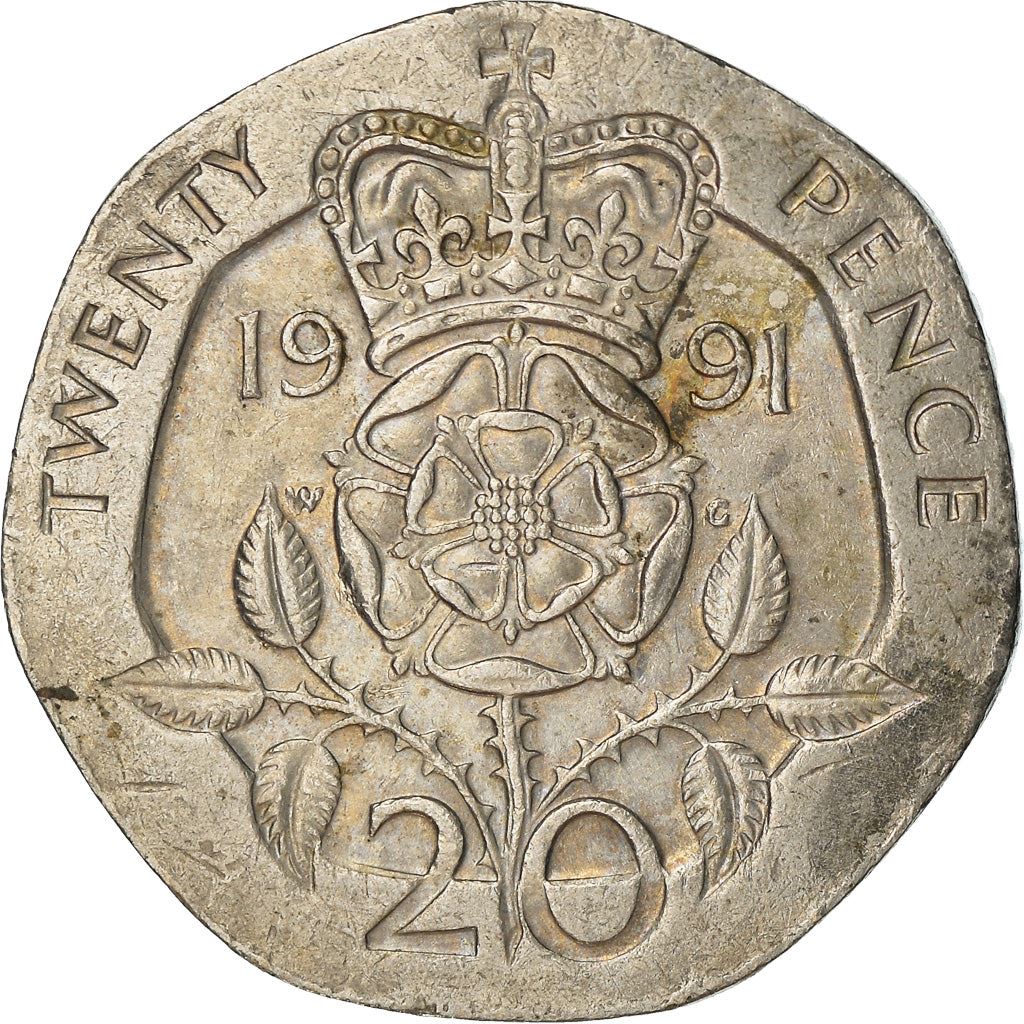 United Kingdom Coin 20 Pence | Elizabeth II 3rd portrait | 1985 - 1997