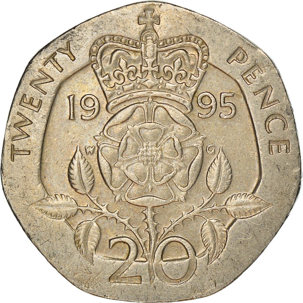 United Kingdom Coin 20 Pence | Elizabeth II 3rd portrait | 1985 - 1997