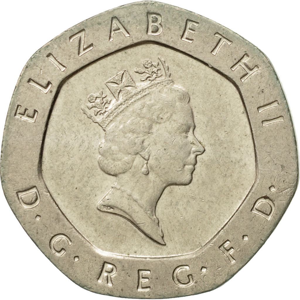 United Kingdom Coin 20 Pence | Elizabeth II 3rd portrait | 1985 - 1997