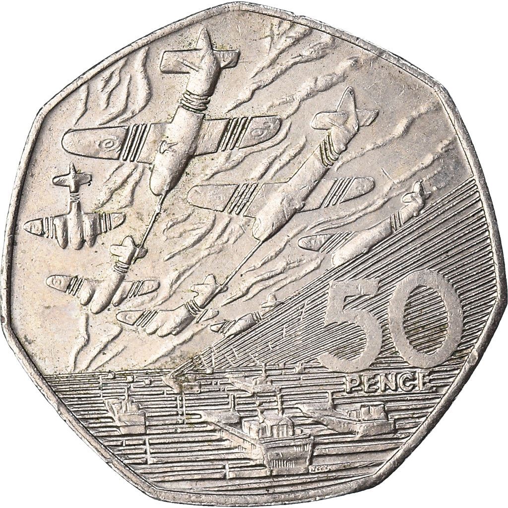 United Kingdom Coin 50 Pence | Elizabeth II 3rd portrait | D|Day Anniversary | 1994