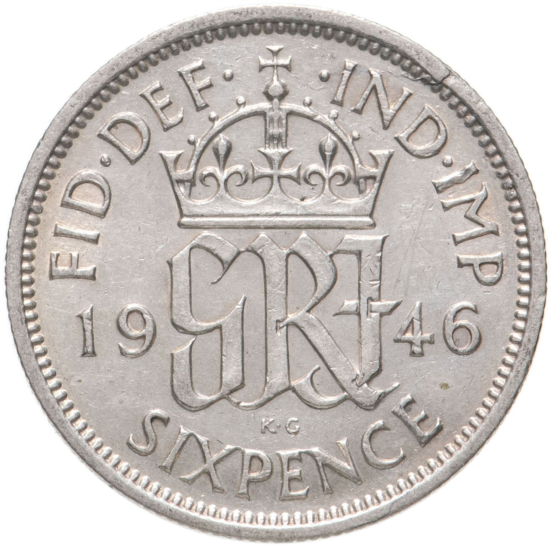 United Kingdom Coin 6 Pence | George VI 1st 1937 - 1946