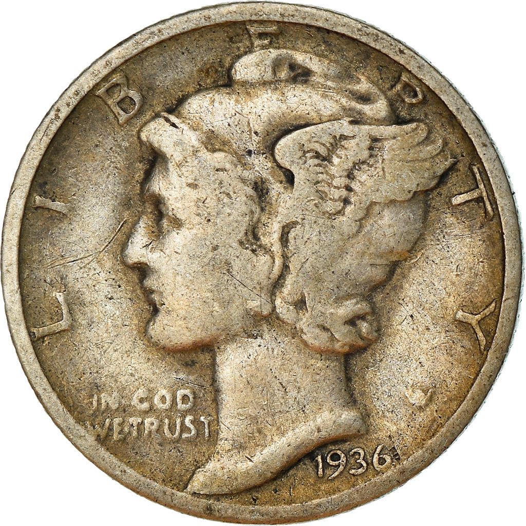 United States | 1 Dime Coin | Lady Liberty | Phrygian cap | KM140 | 1916 - 1945