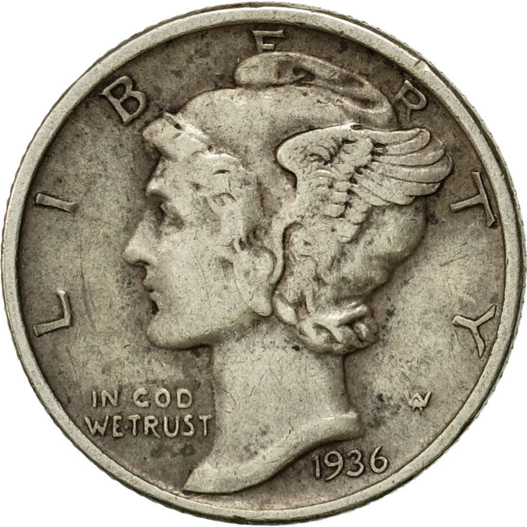 United States | 1 Dime Coin | Lady Liberty | Phrygian cap | KM140 | 1916 - 1945