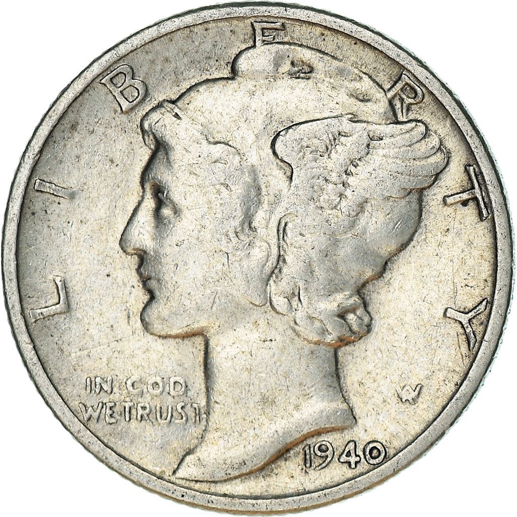 United States | 1 Dime Coin | Lady Liberty | Phrygian cap | KM140 | 1916 - 1945