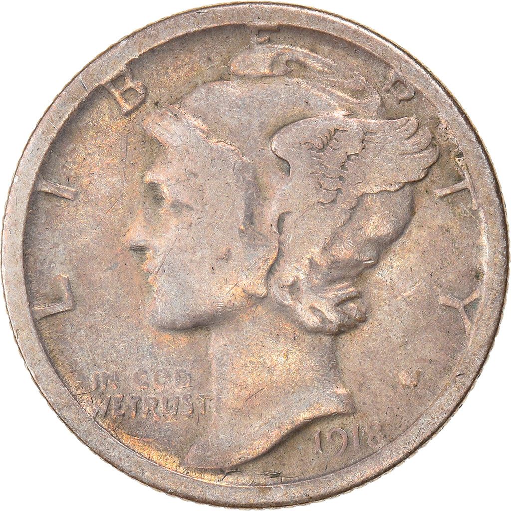 United States | 1 Dime Coin | Lady Liberty | Phrygian cap | KM140 | 1916 - 1945