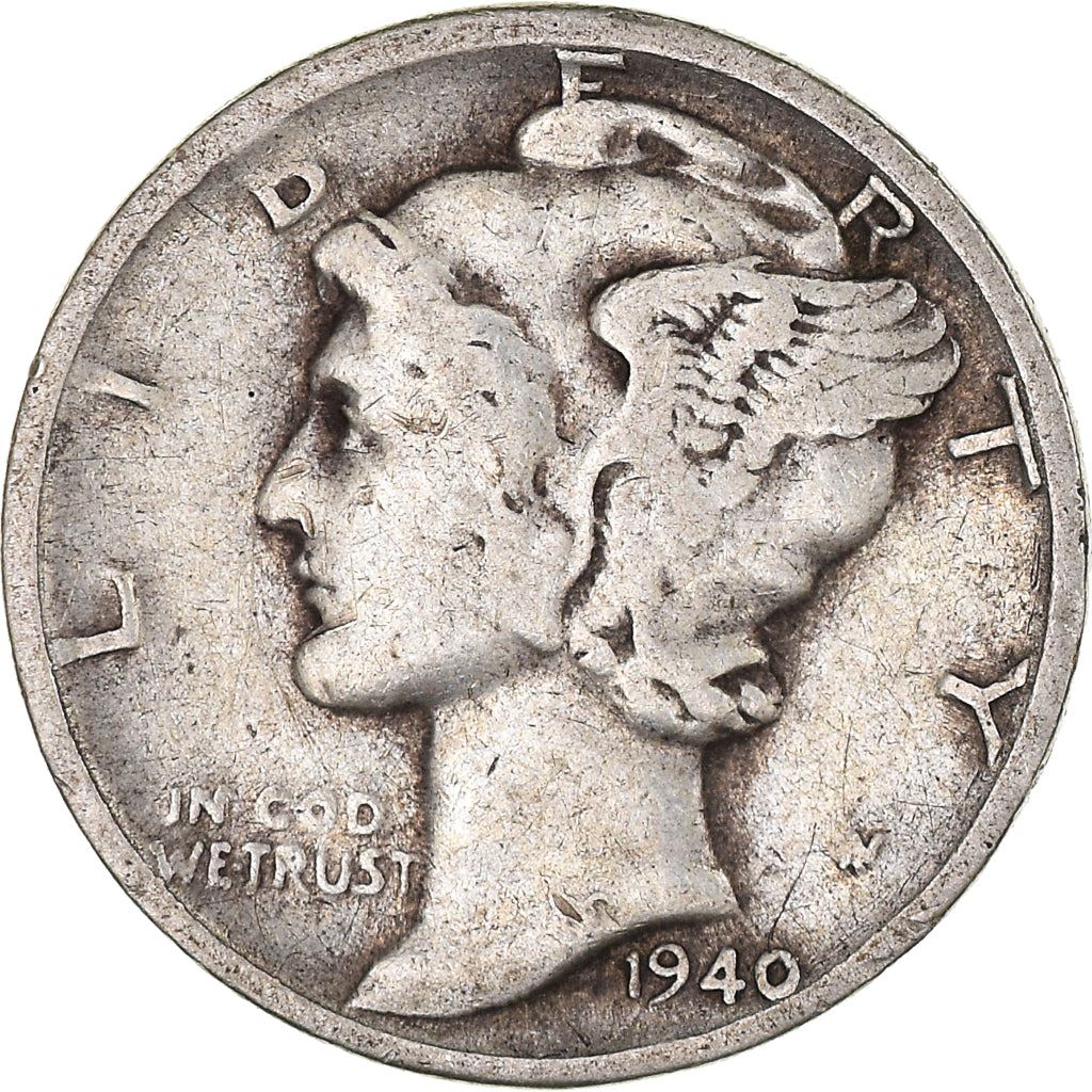 United States | 1 Dime Coin | Lady Liberty | Phrygian cap | KM140 | 1916 - 1945