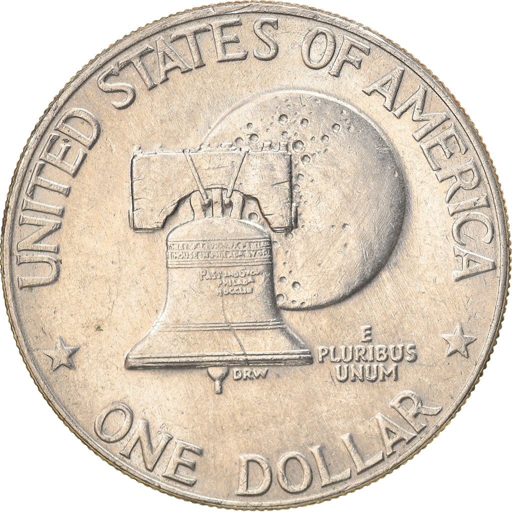 United States | 1 Dollar Coin | Liberty Bell | Moon | Dwight D. Eisenhower | KM206 | 1976