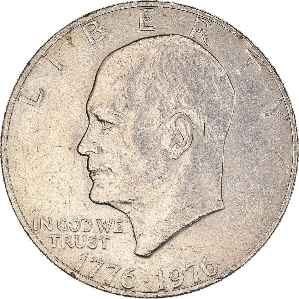 United States | 1 Dollar Coin | Liberty Bell | Moon | Dwight D. Eisenhower | KM206 | 1976