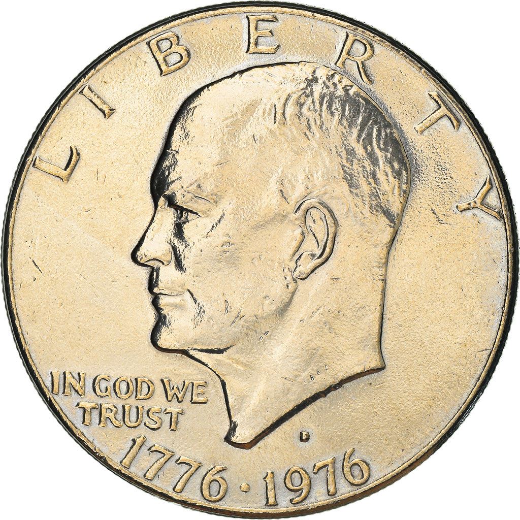 United States | 1 Dollar Coin | Liberty Bell | Moon | Dwight D. Eisenhower | KM206 | 1976