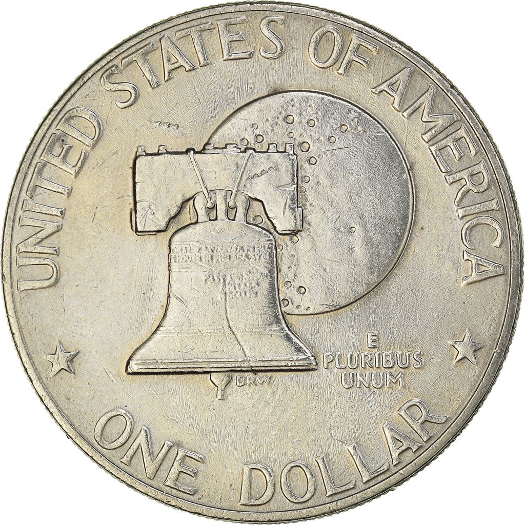 United States | 1 Dollar Coin | Liberty Bell | Moon | Dwight D. Eisenhower | KM206 | 1976