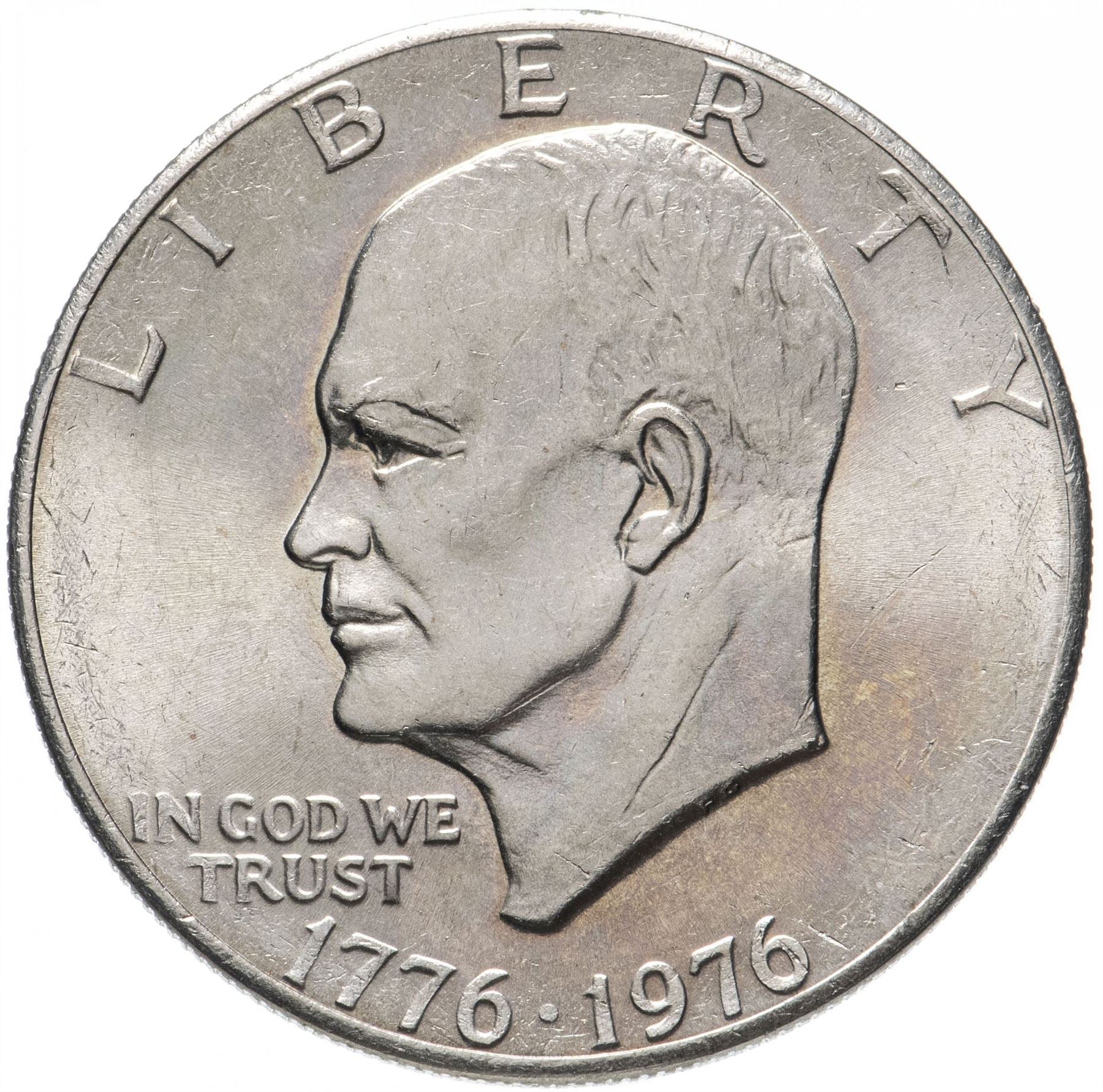 United States | 1 Dollar Coin | Liberty Bell | Moon | Dwight D. Eisenhower | KM206 | 1976