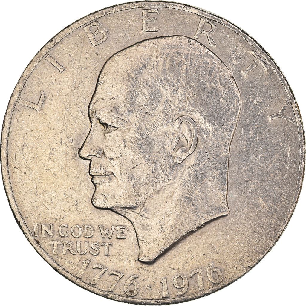 United States | 1 Dollar Coin | Liberty Bell | Moon | Dwight D. Eisenhower | KM206 | 1976