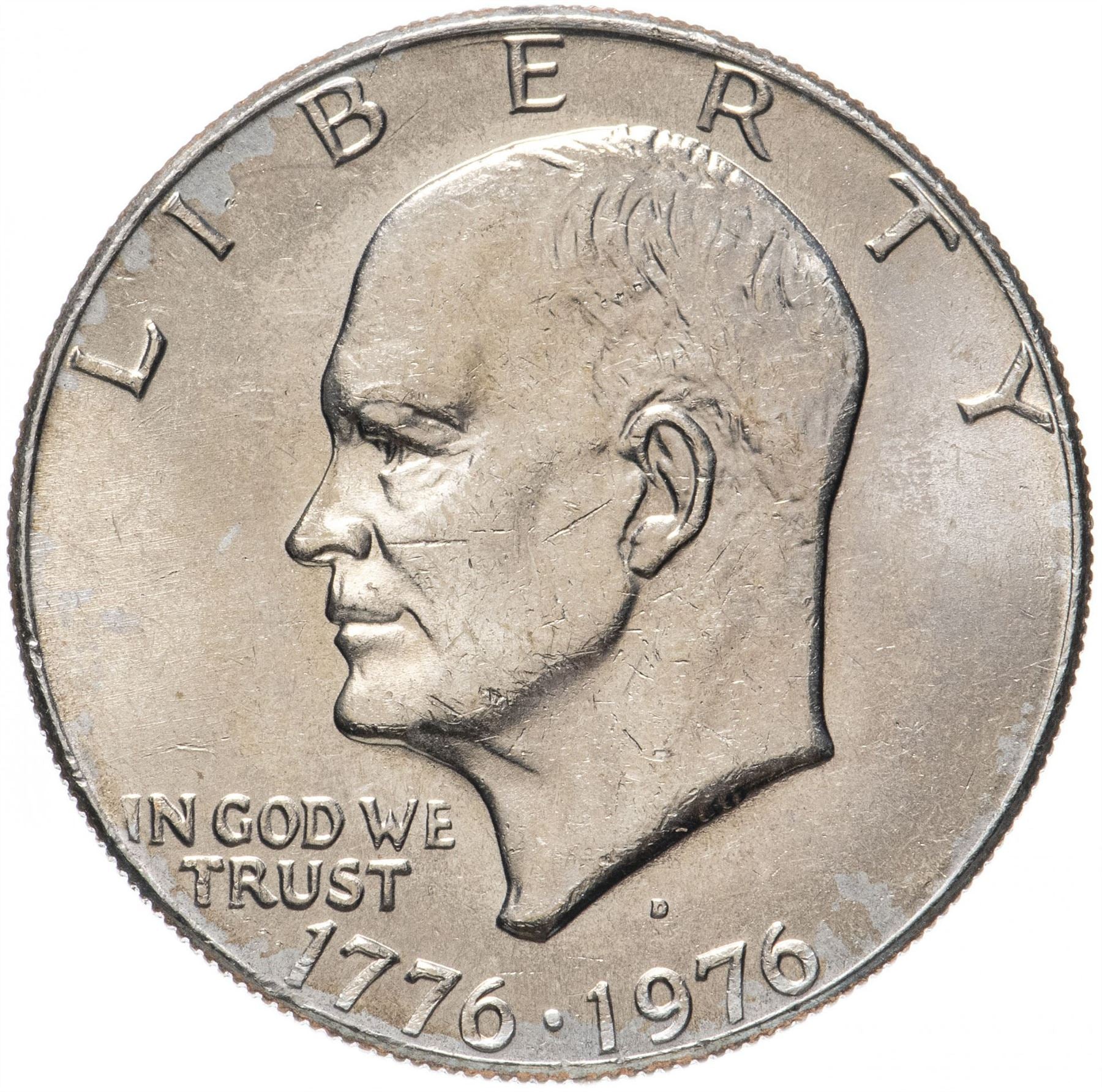 United States | 1 Dollar Coin | Liberty Bell | Moon | Dwight D. Eisenhower | KM206 | 1976