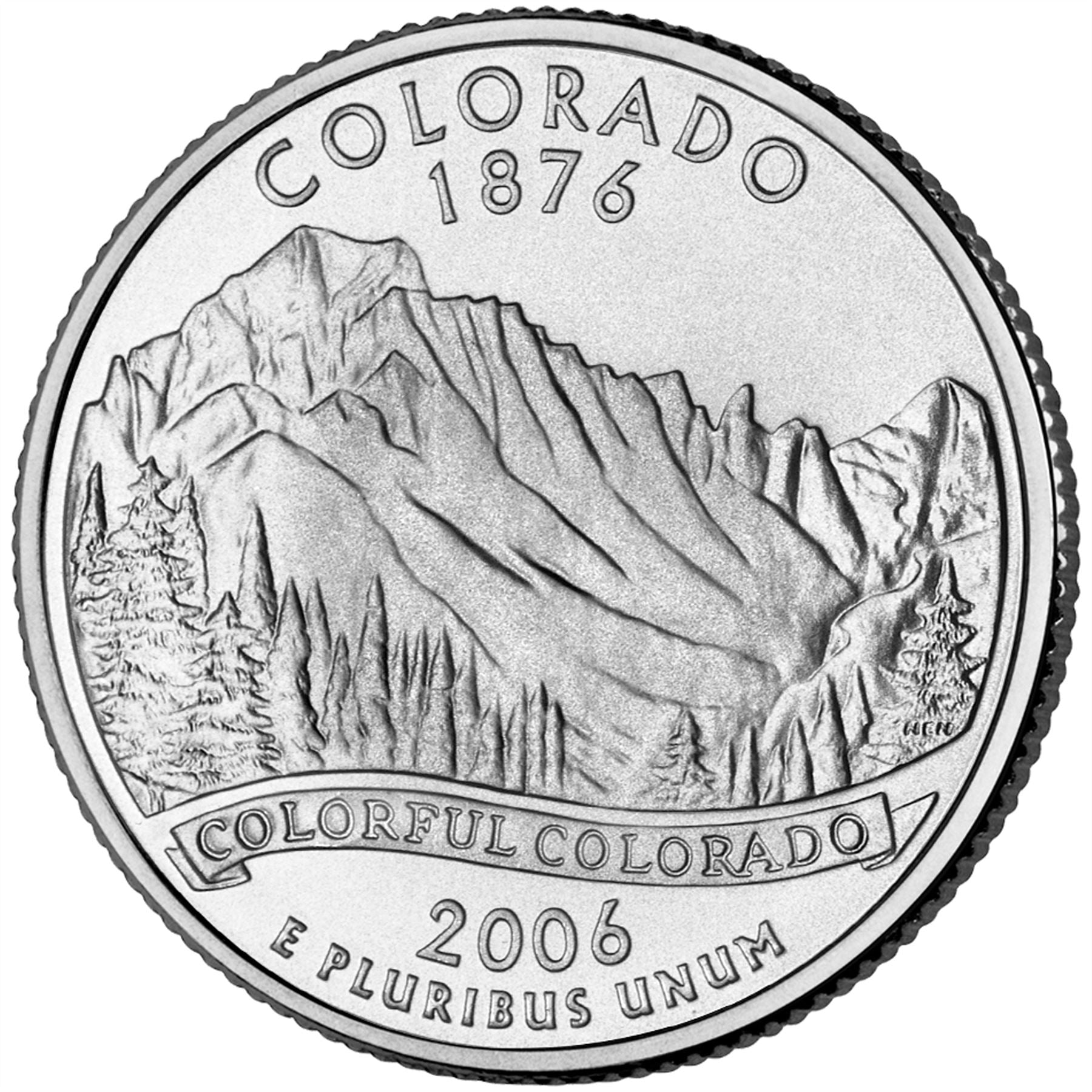 United States | 1/4 Dollar Coin | George Washington | Colorado | Rocky Mountains | KM384 | 2006