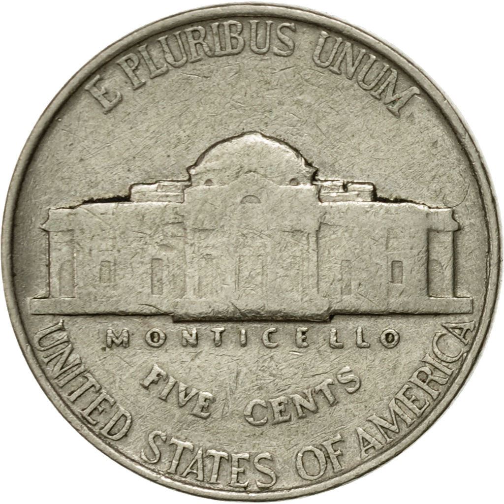 United States | 5 Cents Coin | Thomas Jefferson | Monticello | KM192 | 1938 - 2003