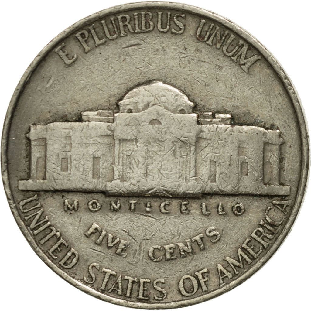 United States | 5 Cents Coin | Thomas Jefferson | Monticello | KM192 | 1938 - 2003